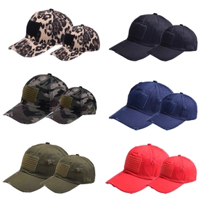 Ensemble de casquettes baseball USA brodées en léopard camouflage et couleurs unies style usé