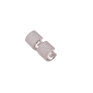 Elegant silver paved zircon hoop earrings in minimalist French style for women
