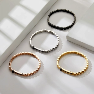Minimalist stainless steel link bracelets in rose gold, gold, silver and black finishes
