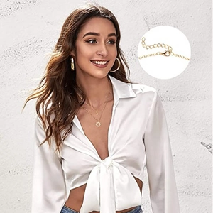 Collier double rang en acier inoxydable doré avec pendentifs soleil et lune
