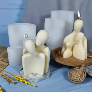 Stampo in silicone per candele ritratto di famiglia astratto e figure decorative