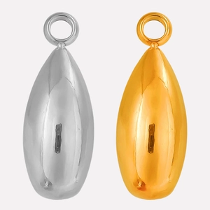 Polished gold and silver teardrop pendants for DIY jewelry making and necklace crafts