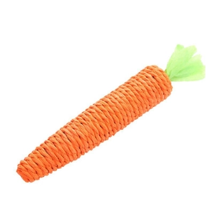 Durable woven rope carrot cat toy with bell for interactive chewing and dental health