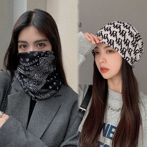 Multifunctional Dual Layer Beanie Hat Neck Gaiter Printed Headband Warm Soft Polyester Headwear For Men Women Outdoor Sports