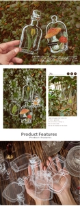 Detailed view of vintage transparent PET flower bottle stickers for journaling and DIY crafts