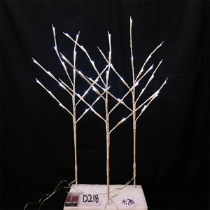 75cm LED lighted birch tree branches set of 3 for Christmas garden path decoration