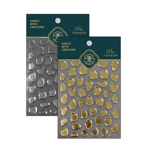 Adesivi per unghie 3D in oro e argento metallizzato con forme geometriche irregolari