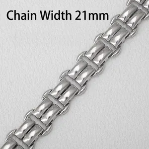 Detail view of 21mm width 4# industrial stainless steel chain links for DIY jewelry making