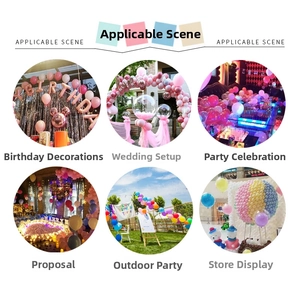 Collage of decorative heart balloons and foil letters for wedding and party arrangements