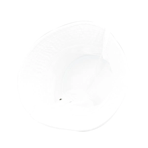 Dettaglio del rivestimento interno e delle cuciture in cotone di questo cappello bianco