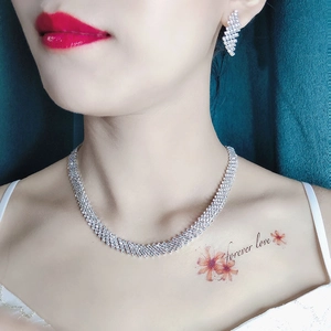 Set gioielli da sposa scintillanti con girocollo in strass e orecchini abbinati