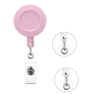 Rosafarbene einziehbare Ausweishalter aus ABS mit Gürtelclip für ID-Karten