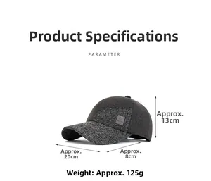 Detailed size parameters of the gray patchwork warm baseball cap with ear flaps