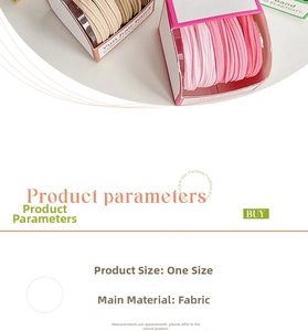 Close-up of candy-colored high elasticity hair bands in a branded Yun hair band gift box
