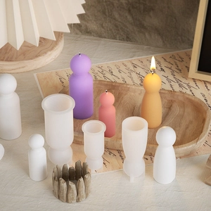 DIY silicone mold for geometric human-shaped scented candles and plaster vases