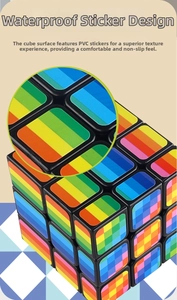 Detail of waterproof PVC stickers with matte texture on professional puzzle cube