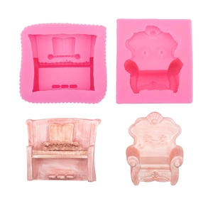 Piano Sofa Armchair Shaped Silicone Mold For Fondant Chocolate Resin DIY Craft Aromatherapy Gypsum European Style Relief
