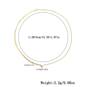 S925 sterling silver gold-plated chain necklace with measurements and zircon pendant