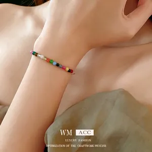 Colorful gemstone beaded bracelet featuring a minimalist and sweet multi-color design