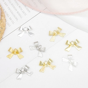 Bowknot Jewelry Pendants Gold Plated Copper Matte Glossy Charms For DIY Earring Necklace Bracelet Making Elegant Accessories