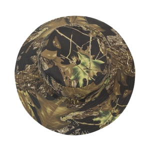 Outdoor forest camouflage sun hat with wide brim and breathable mesh for fishing