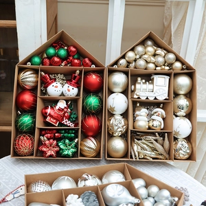 Christmas Tree Ornaments Balls Shatterproof Plastic Mixed Shapes Hanging Decorations Festive Holiday Home Party Decor