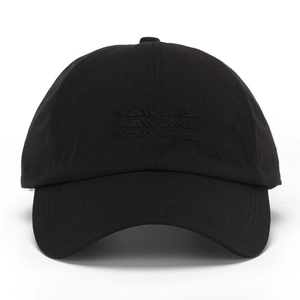 Classic black embroidered baseball cap with quick-dry fabric and curved brim for outdoor sports