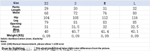 Size chart detail for striped shirt and shorts set with dimensions in centimeters