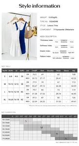 Detailed size chart for solid color summer strap dress with measurements for S to XL sizes