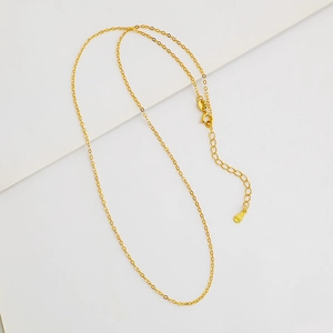 Collana a catena a croce minimalista in argento sterling S925 dorato con estensione
