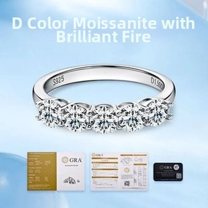 Detail of S925 silver moissanite ring with GRA certificate and 1.50ct engraving