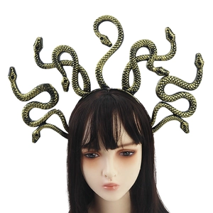 Medusa snake headpiece for Halloween cosplay with antique bronze finish and serpent design