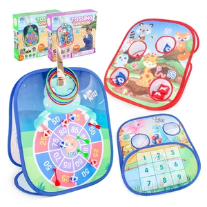 Fabric Folding Bean Bag Toss Game Board Toy Portable Tossing Sticky Balls Darts Rings Dinosaur Educational For Kids