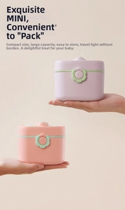 Mini portable milk powder containers in pink and purple with flower silicone buckles