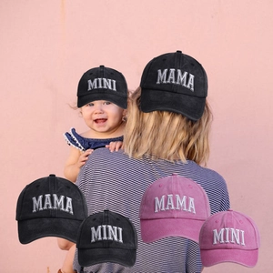 Matching Family Baseball Caps Washed Cotton Embroidery Sun Protection For Mother And Kids Vintage Distressed Hats