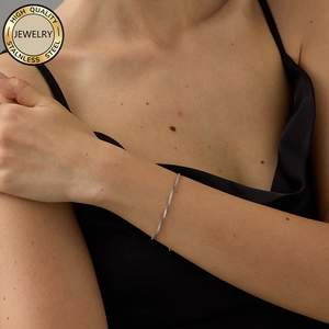 Minimalist Box Chain Bracelet Stainless Steel 18K Gold Plated Hip Hop Style Adjustable Jewelry For Men Women