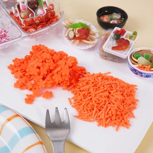 DIY polymer clay slices in flower and stick shapes for slime making and miniatures