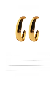 Detailed dimensions of gold drop earrings showing 5.1cm length and 1.2cm width on white background