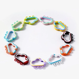 Colorful cloud-shaped spring ring connectors in various resin colors for DIY keychains