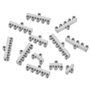 Polished stainless steel multi-hole slide connectors for DIY necklace and bracelet layering