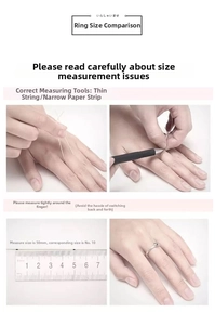 Guide for measuring ring size using string and ruler for angel and demon couple rings