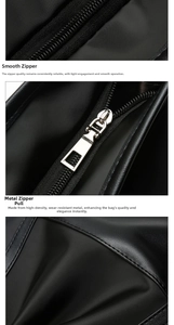 Detail of high-density nylon fabric and smooth silver zipper with AID metal puller
