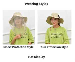 Detailed comparison of breathable sun hat showing both mesh face veil and visor modes
