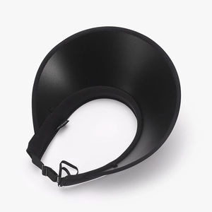 Wide brim adjustable black anti-UV sun visor hat for women outdoor cycling and travel
