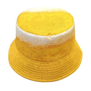 Cappello alla pescara con stampa birra e schiuma per festival e protezione solare