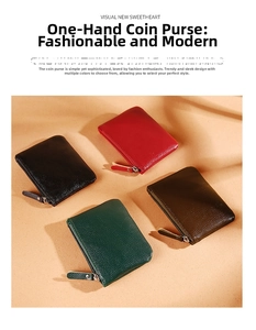 Detail view of four colorful lychee textured PU leather coin purses with zipper