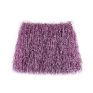 Conjunto chic morado de top y falda para mujer con texturas de flecos largos