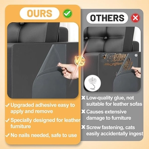 Transparent PVC cat scratch furniture protectors for leather sofa with easy peel adhesive