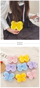 Détail du sac papillon mignon en silicone pour filles en diverses couleurs macaron