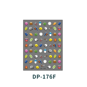 Detailed farm animal nail art stickers with cute sheep and carrot patterns, model DP-176F